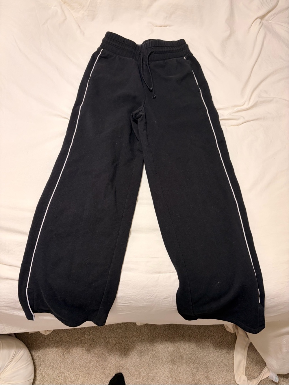 Yogalicious Black Joggers with White Side Stripe
